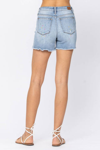 Judy Blue - Paint Splash Jean Shorts