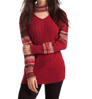 French Kyss - Katherine Braided Open Neck Sweater