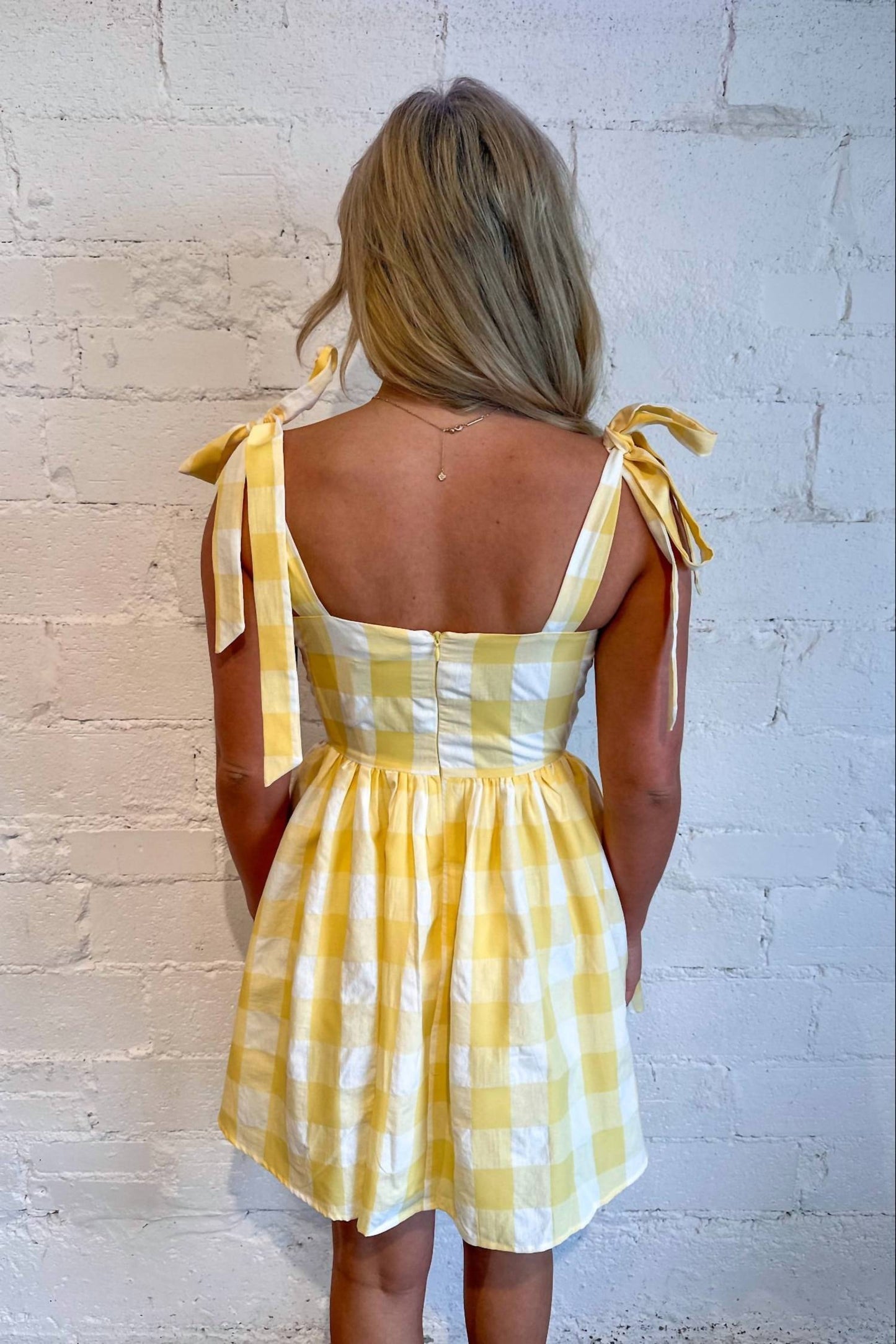 Day + Moon - Golden Gingham Dress