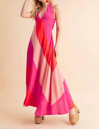 Trendsi - Aemi+Co Color Block Sleeveless Maxi Dress