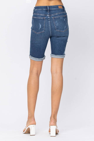 Judy Blue - High Waist Destroyed Bermuda Shorts