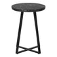 Accent Table Side Round Marble Look Contemporary & Modern - Black