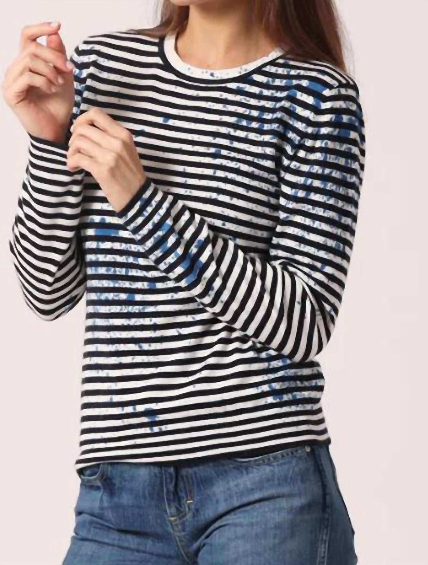 Minnie Rose - Paint Splatter Stripe Crew Top