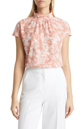 Nordstrom Gathered Mock Neck Top