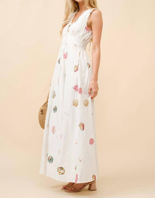 Blue B - Seashell Embroidered Maxi Dress