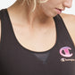 Champion Women's Medium Impact Scoop Neck Racerback Sports Bra Black Size Large