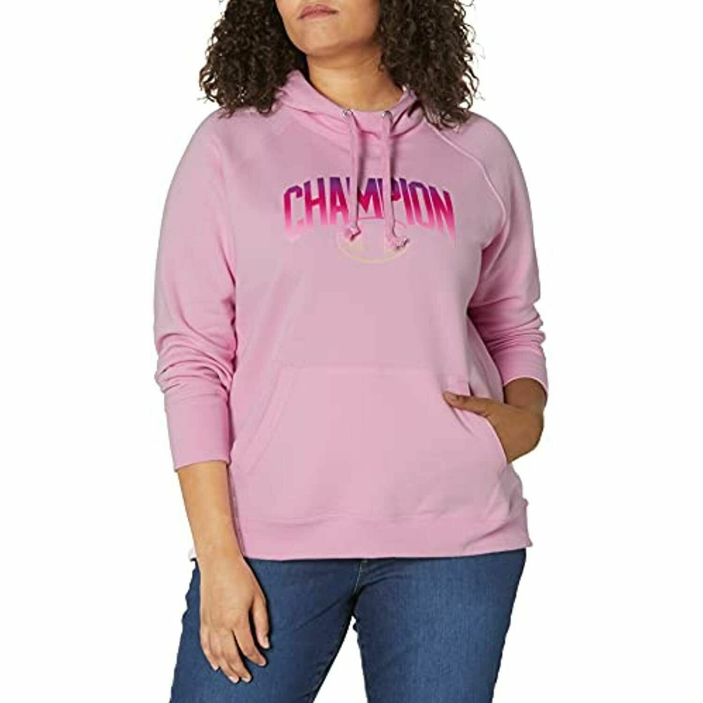 Champion Women's Powerblend Graphic Hoodie Purple Size 2X