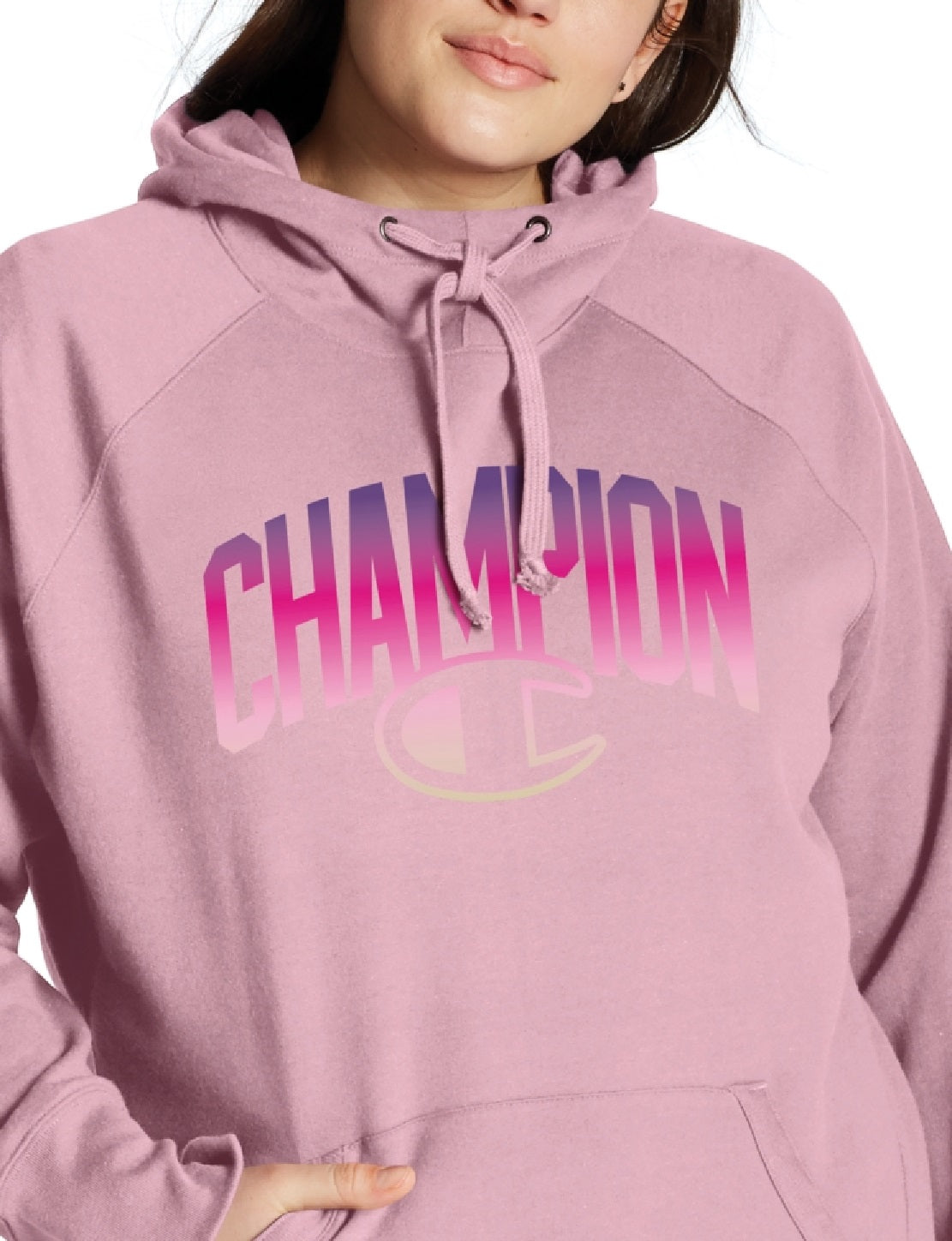 Champion Women's Powerblend Graphic Hoodie Purple Size 3X
