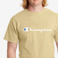 Champion Men's Script Logo T-Shirt Yellow Size Small