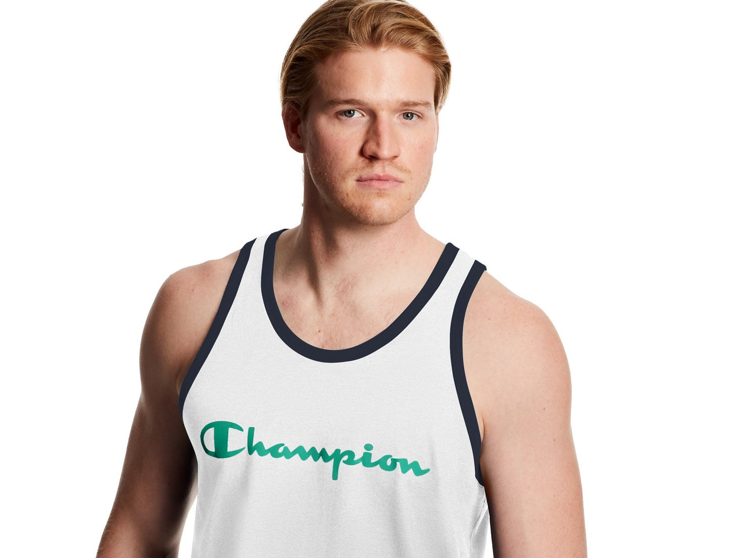 Champion Men's Graphic Ringer Tank Top White Size Medium
