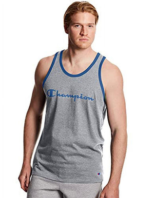 Champion Men's Graphic Ringer Tank Top Gray Size Large