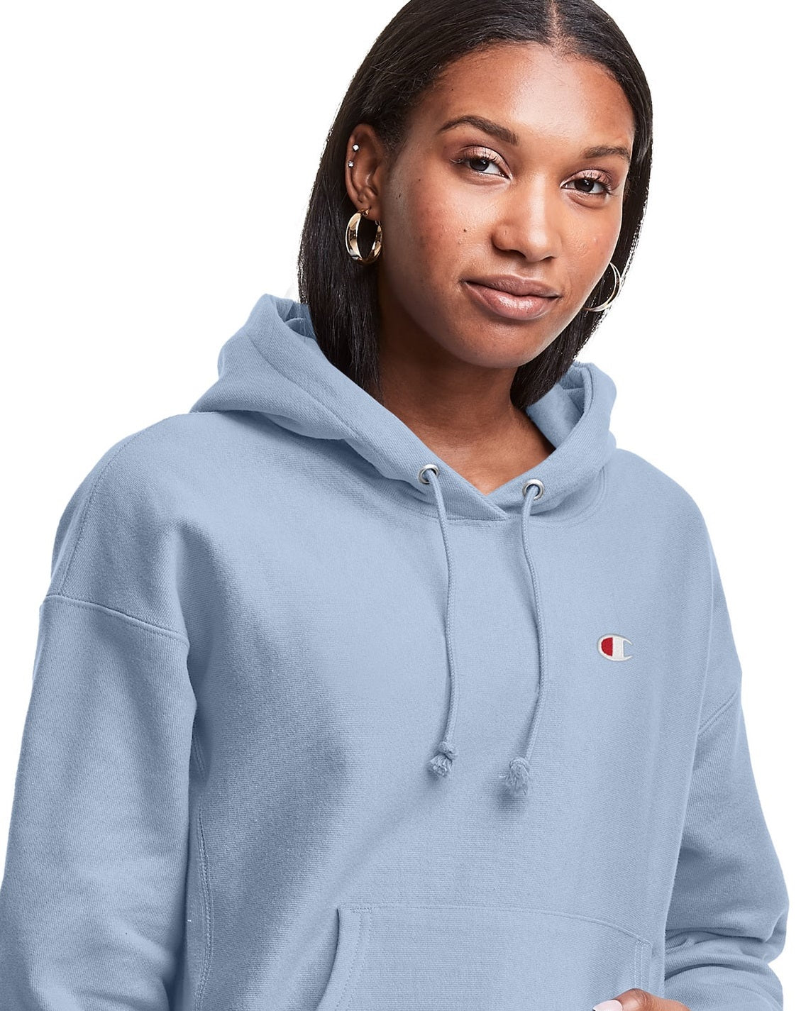 Champion Women's Life Reverse Weave Hoodie Blue Size X-Small