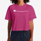 Champion Women's Cropped Logo Pullover Top Pink Size X-Small