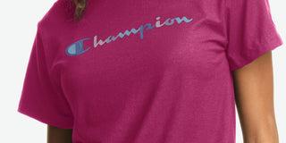 Champion Women's Classic Logo T-Shirt Pink Size Small