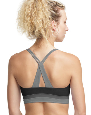 Champion Women's Mesh Band Strappy Sports Bra Gray Size X-Large