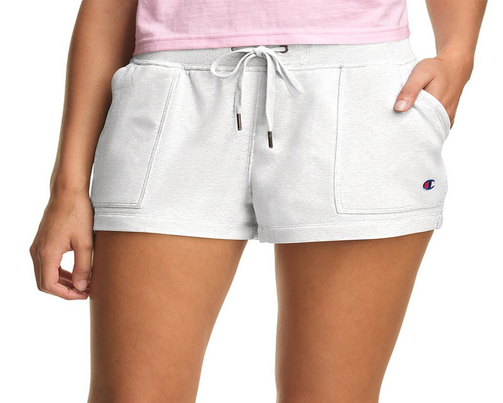 Champion Women's Campus French Terry Shorts White Size X-Large