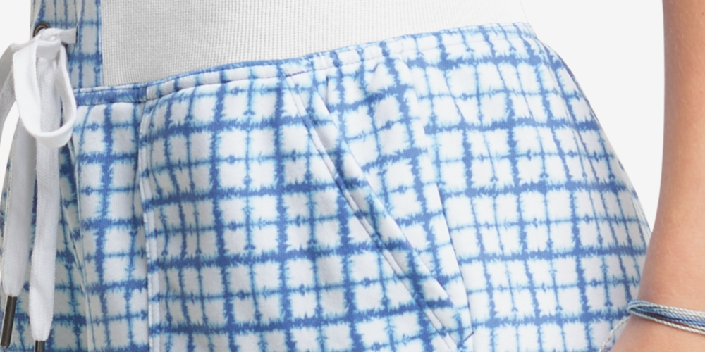 Champion Women's Campus Printed Shorts Blue Size Large