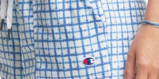 Champion Women's Campus Printed Shorts Blue Size Large