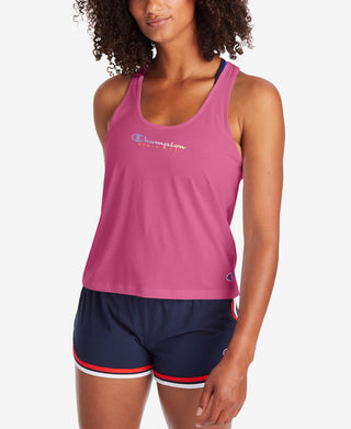 Champion Women's Racerback Logo Tank Top Pink Size Small