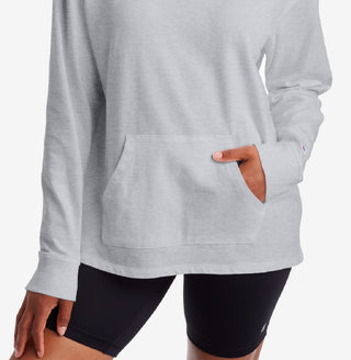 Champion Women's Logo Comfy Hoodie Gray Size X-Small