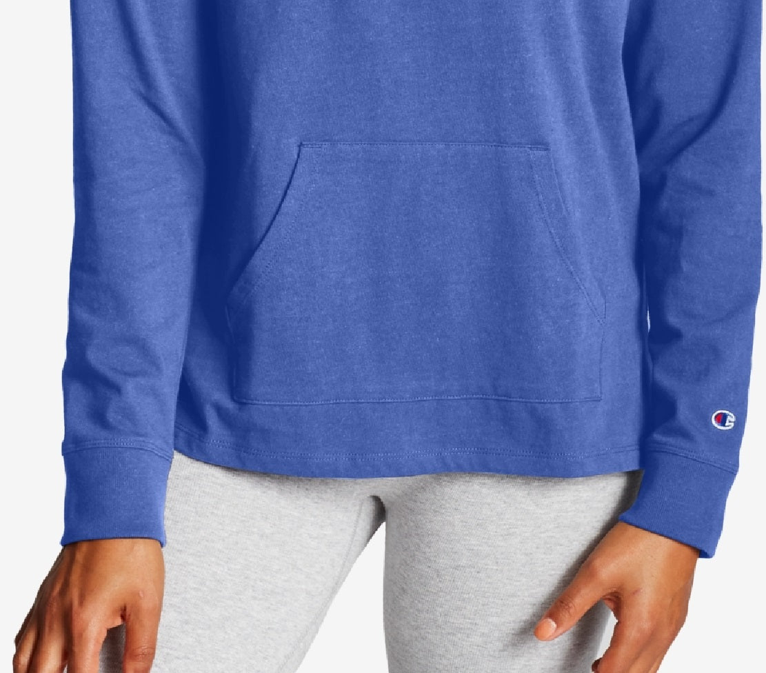Champion Women's Color Logo Middleweight Hoodie Blue Size X-Small