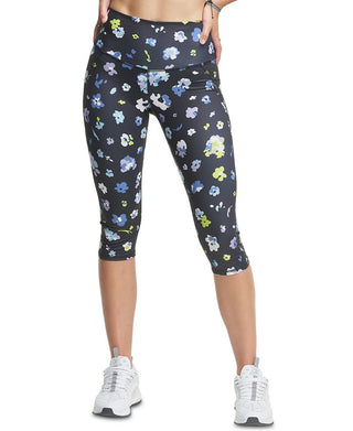 Champion Women's Printed Cropped Leggings Black Size Medium