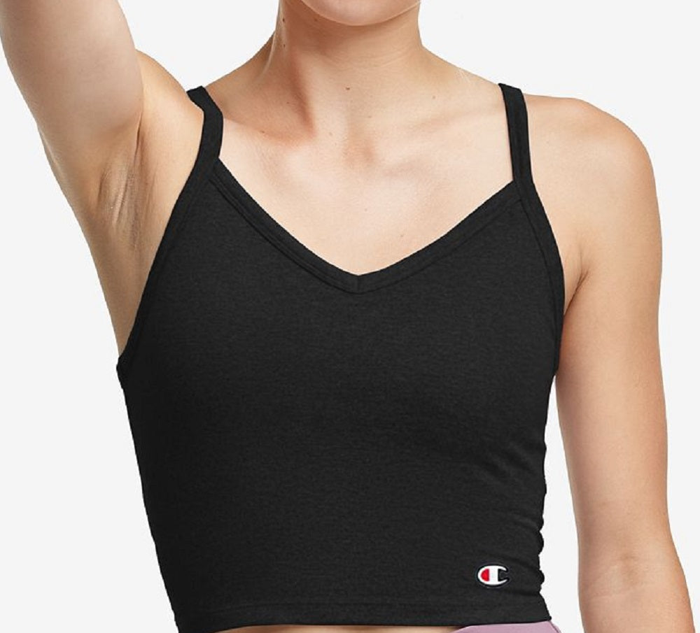 Champion Women's Cropped Tank Top Black Size X-Large