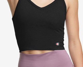 Champion Women's Cropped Tank Top Black Size X-Large