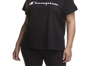 Champion Women's Classic T-Shirt Script Logo Black Size 3X