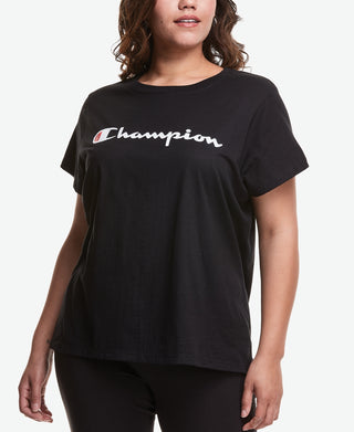 Champion Women's Classic Graphic Short Sleeve T-Shirt Black Size 4X