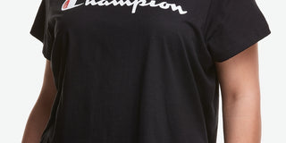 Champion Women's Classic Graphic Short Sleeve T-Shirt Black Size 4X