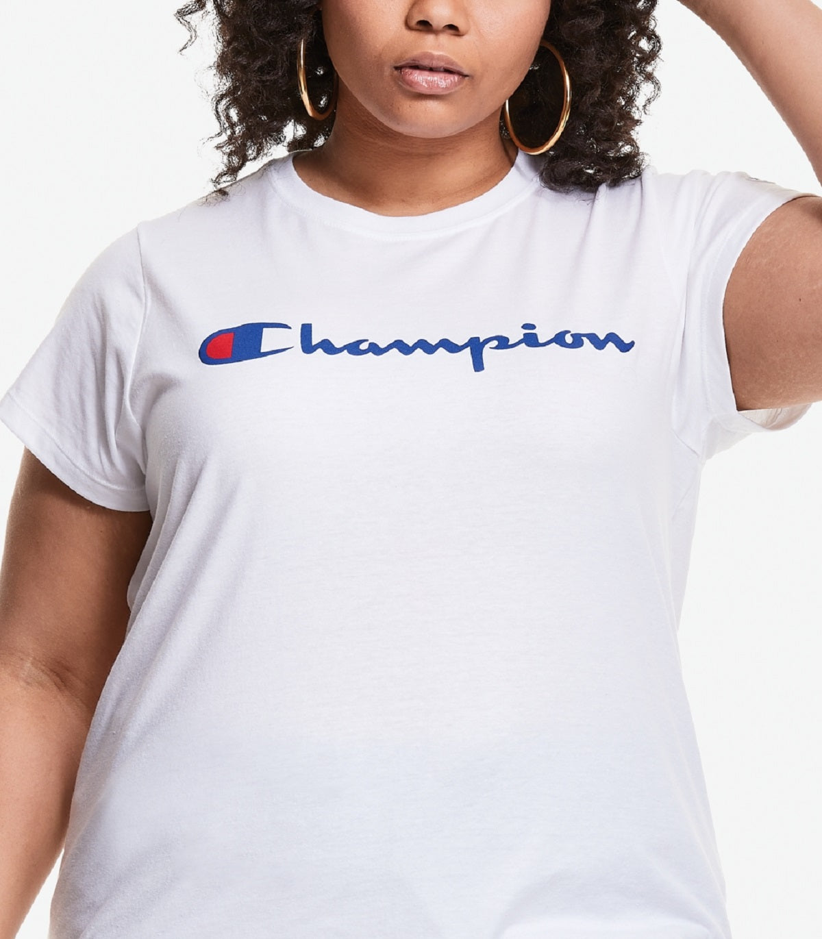 Champion Women's Classic Logo Graphic T-Shirt White Size 4X