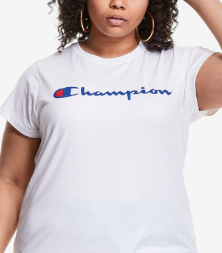Champion Women's Classic Logo Graphic T-Shirt White Size 4X