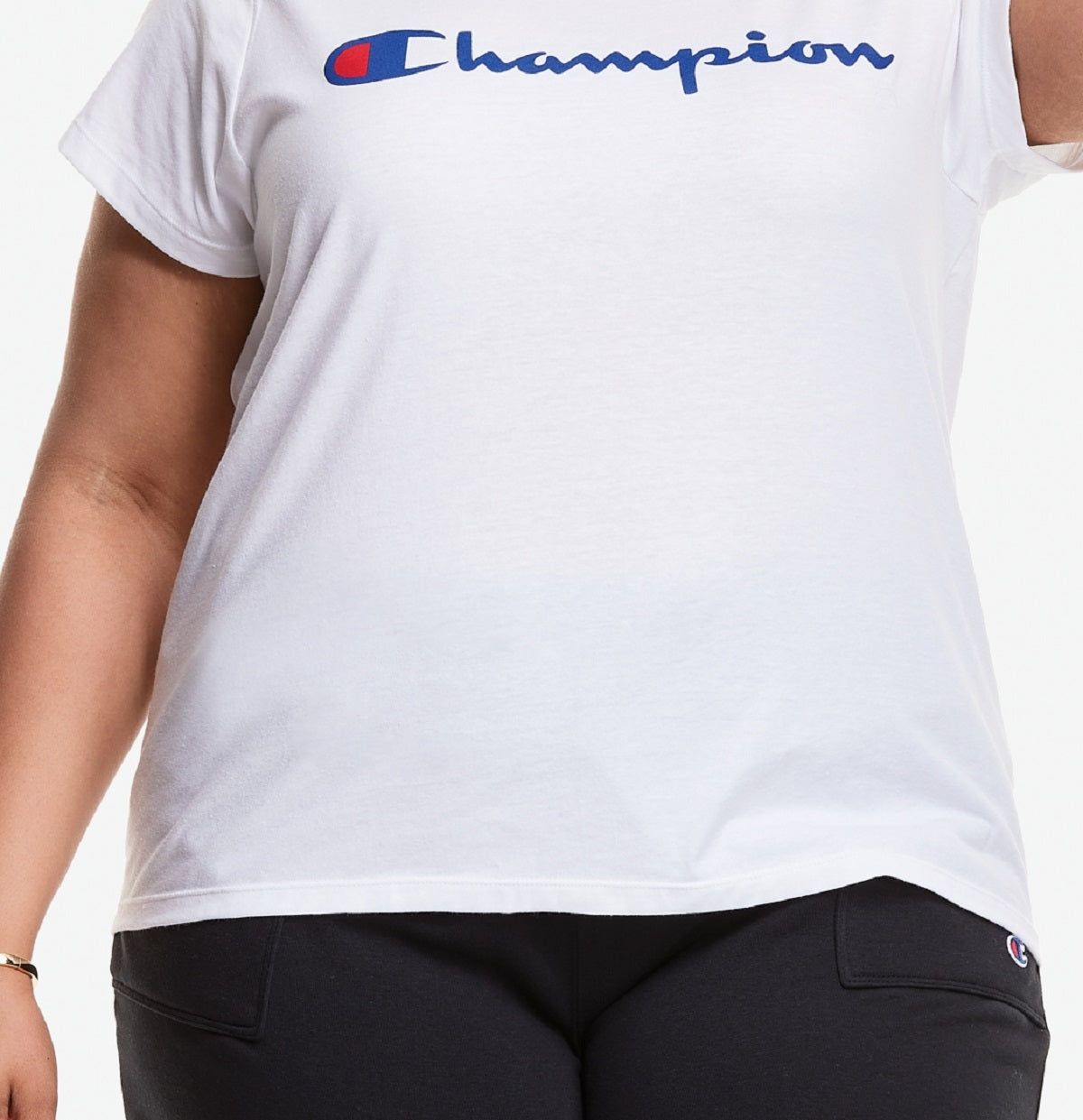Champion Women's Classic Logo Graphic T-Shirt White Size 4X