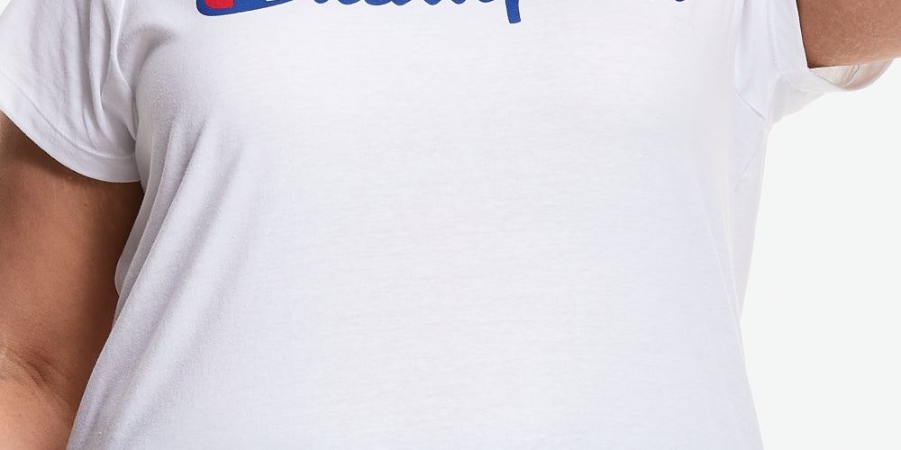 Champion Women's Plus Classic Logo Graphic T-Shirt White Size 1X