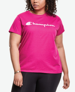 Champion Women's Classic Logo Graphic T-Shirt Pink Size 3X