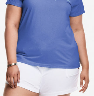 Champion Women's Classic Logo Graphic T-Shirt Blue Size 2X
