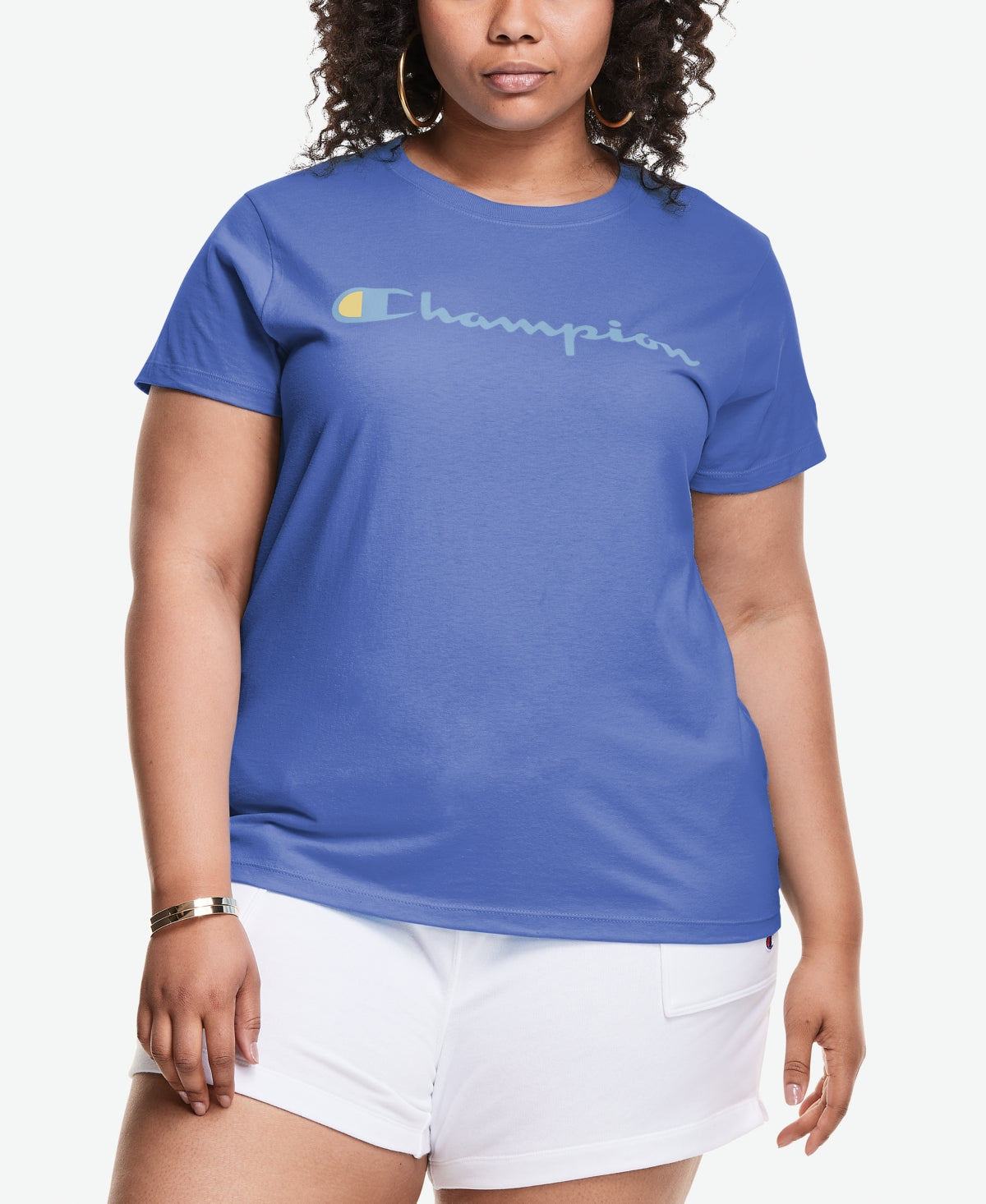 Champion Women's Classic Logo Graphic T-Shirt Blue Size 3X