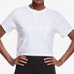 Champion Women's Logo Print Cropped T-Shirt White Size 2X