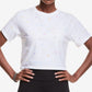 Champion Women's Logo Print Cropped T-Shirt White Size 3X