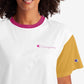 Champion Women's Cropped Colorblocked T-Shirt White Size Medium