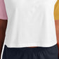 Champion Women's Cropped Colorblocked T-Shirt White Size Medium