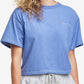 Champion Women's Cotton Cropped T-Shirt Blue Size XX-Large