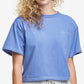 Champion Women's Cotton Cropped T-Shirt Blue Size XX-Large