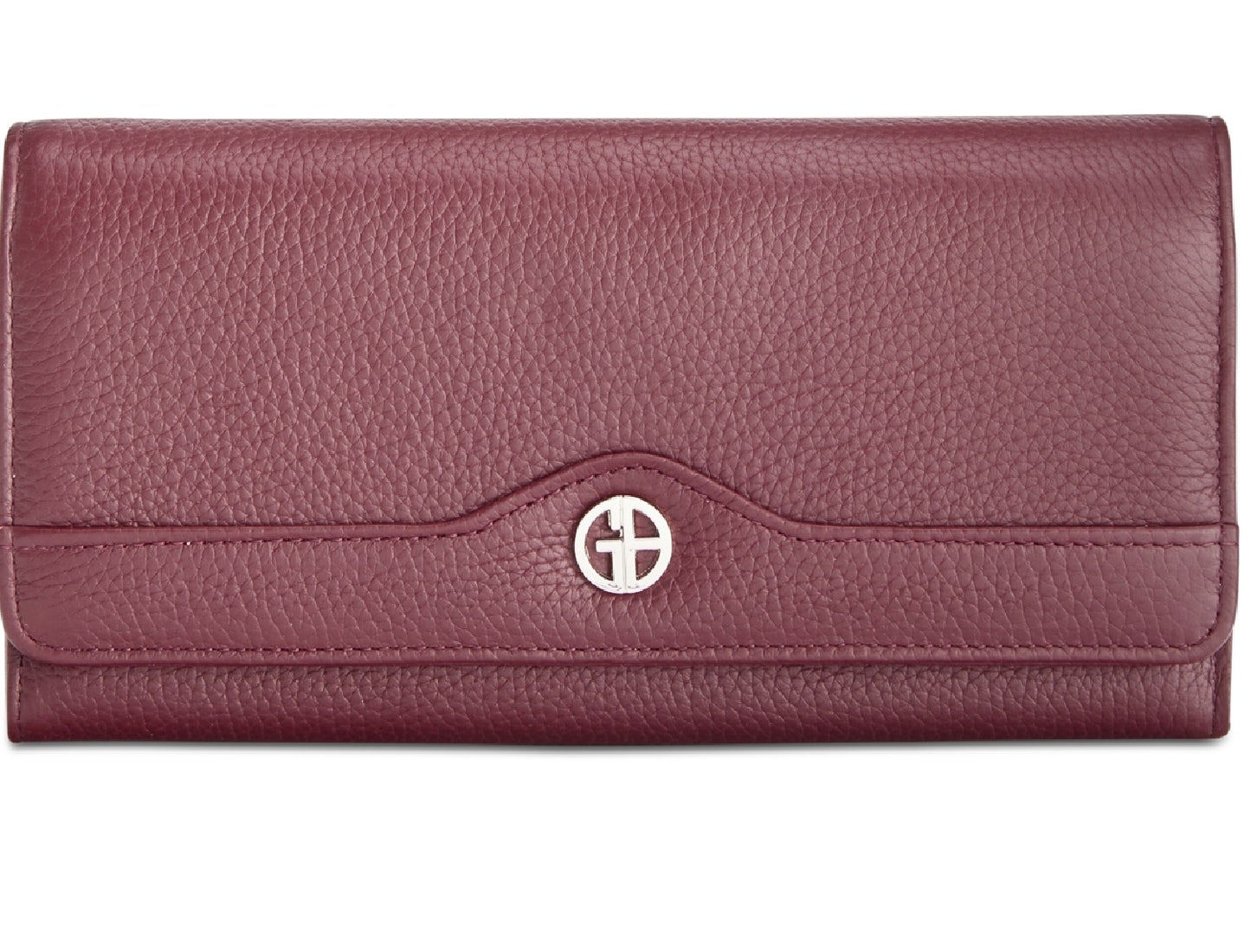 Giani Bernini Women's Pebble Leather Receipt Wallet Red Size Regular