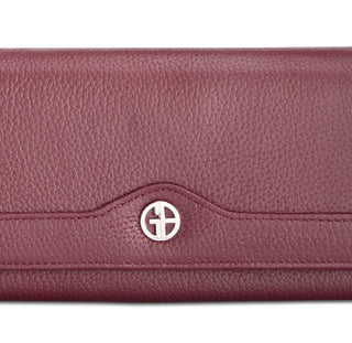 Giani Bernini Women's Pebble Leather Receipt Wallet Red Size Regular