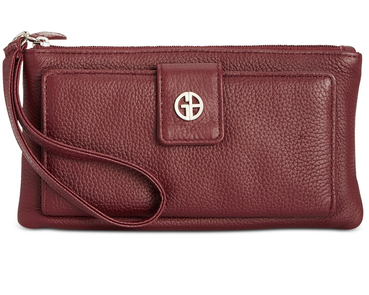 Giani Bernini Women's Softy Grab & Go Leather Wristlet Bag Red Size Regular