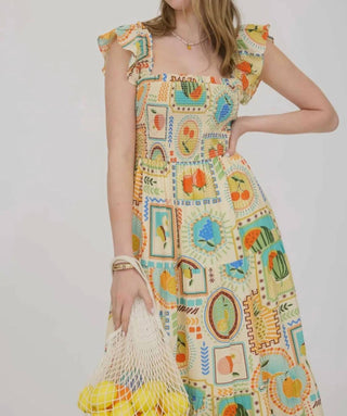 Blu Pepper - Patchwork Fruits Dress
