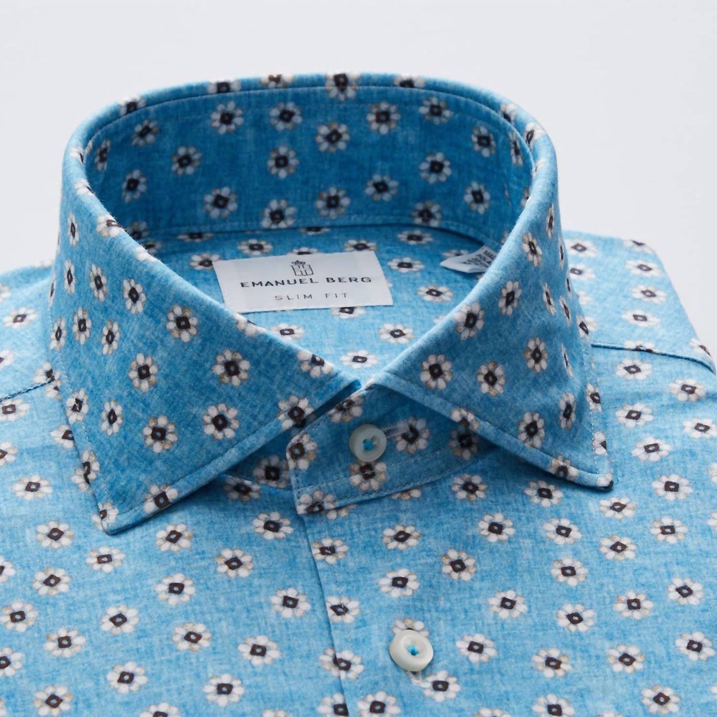 Emanuel Berg - Modern 4Flex Stretch Knit Shirt Turquoise