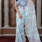 Zaalima Fashion - Organza Saree With Sequin Stripes